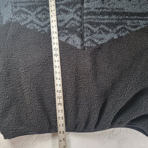 Reebok Core 10 Hoodie drop shoulder dolman half zip pockets sherpa grey blk 2XL - Picture 14 of 16